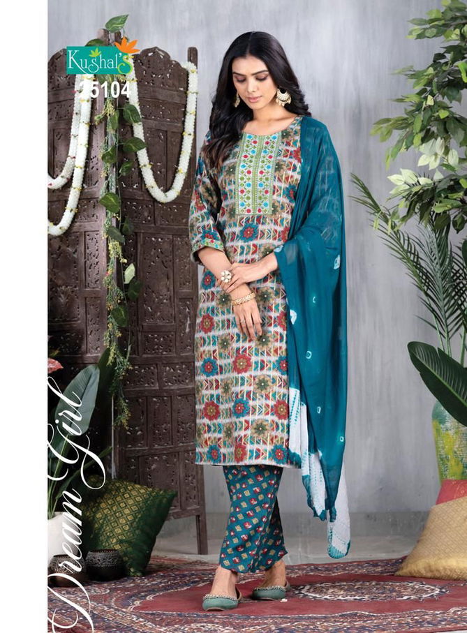 Dream Girl By Kushals straight printed Kurti With Bottom Dupatta